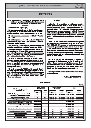 
N°1 du Journal officiel de la République Algérienne Démocratique et Populaire • Page 1

            