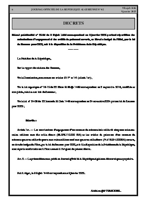
N°2 du Journal officiel de la République Algérienne Démocratique et Populaire • Page 1

            