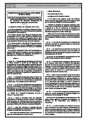 
Issue #3 of the Official Gazette of the People's Democratic Republic of Algeria • Page 1

            