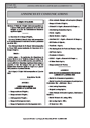 
Issue #3 of the Official Gazette of the People's Democratic Republic of Algeria • Page 1

            