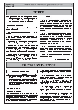
N°5 du Journal officiel de la République Algérienne Démocratique et Populaire • Page 1

            