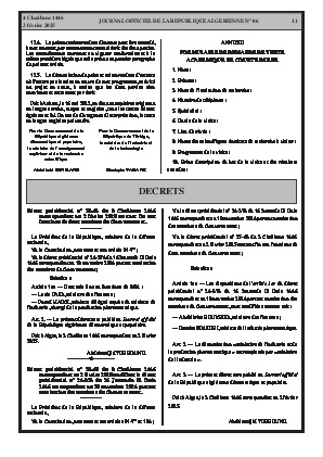 
N°6 du Journal officiel de la République Algérienne Démocratique et Populaire • Page 1

            