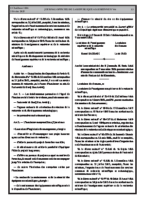
N°6 du Journal officiel de la République Algérienne Démocratique et Populaire • Page 1

            