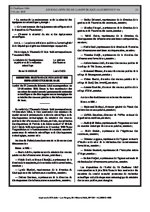 
N°6 du Journal officiel de la République Algérienne Démocratique et Populaire • Page 1

            