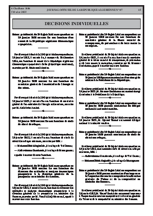 
N°7 du Journal officiel de la République Algérienne Démocratique et Populaire • Page 1

            
