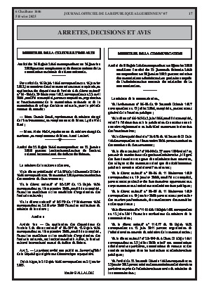 
N°7 du Journal officiel de la République Algérienne Démocratique et Populaire • Page 1

            