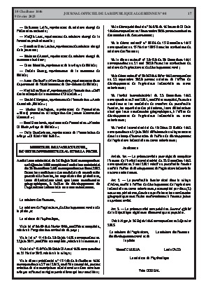 
N°8 du Journal officiel de la République Algérienne Démocratique et Populaire • Page 1

            