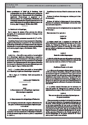 
N°8 du Journal officiel de la République Algérienne Démocratique et Populaire • Page 1

            