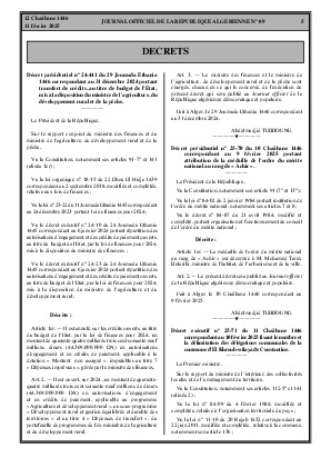 
N°9 du Journal officiel de la République Algérienne Démocratique et Populaire • Page 1

            