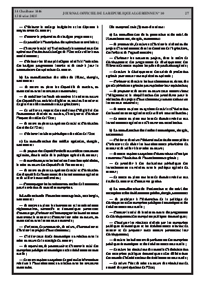 
N°10 du Journal officiel de la République Algérienne Démocratique et Populaire • Page 1

            