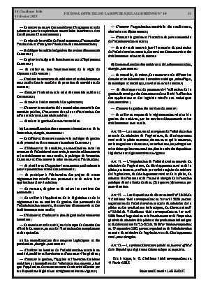 
N°10 du Journal officiel de la République Algérienne Démocratique et Populaire • Page 1

            