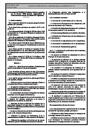 
N°10 du Journal officiel de la République Algérienne Démocratique et Populaire • Page 1

            