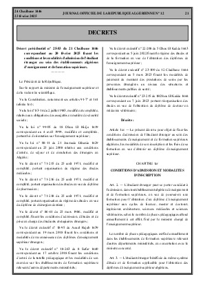 
N°12 du Journal officiel de la République Algérienne Démocratique et Populaire • Page 1

            