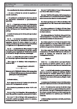 
Issue #13 of the Official Gazette of the People's Democratic Republic of Algeria • Page 1

            