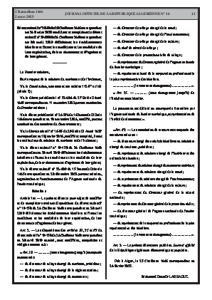 
Issue #14 of the Official Gazette of the People's Democratic Republic of Algeria • Page 1

            
