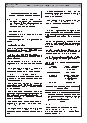 
Issue #14 of the Official Gazette of the People's Democratic Republic of Algeria • Page 1

            