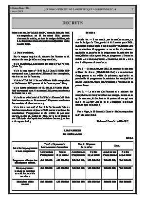 
Issue #14 of the Official Gazette of the People's Democratic Republic of Algeria • Page 1

            