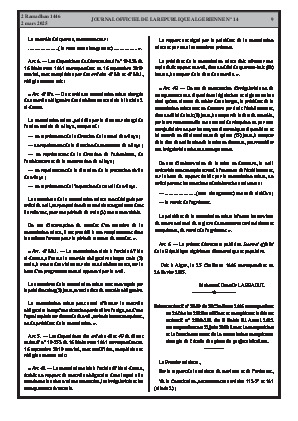 
Issue #14 of the Official Gazette of the People's Democratic Republic of Algeria • Page 1

            