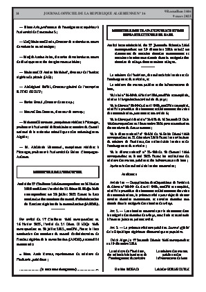 
N°16 du Journal officiel de la République Algérienne Démocratique et Populaire • Page 1

            