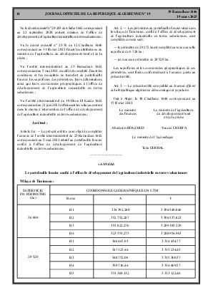 
Issue #19 of the Official Gazette of the People's Democratic Republic of Algeria • Page 1

            