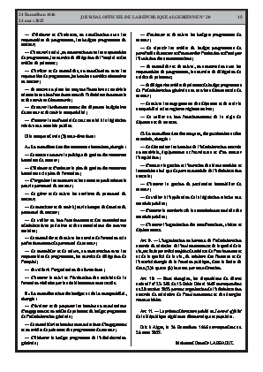 
N°20 du Journal officiel de la République Algérienne Démocratique et Populaire • Page 1

            