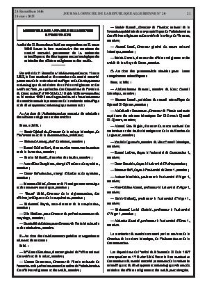 
N°20 du Journal officiel de la République Algérienne Démocratique et Populaire • Page 1

            