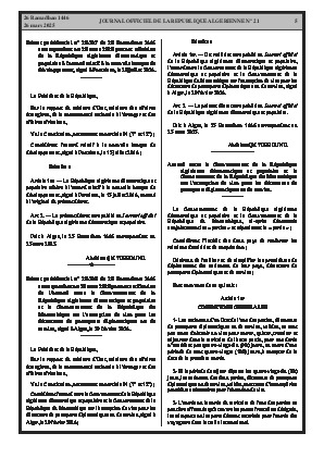 
Issue #21 of the Official Gazette of the People's Democratic Republic of Algeria • Page 1

            