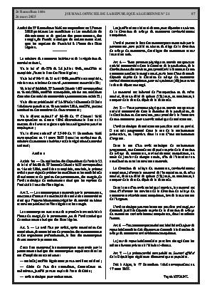 
Issue #21 of the Official Gazette of the People's Democratic Republic of Algeria • Page 1

            
