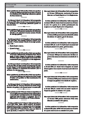 
Issue #22 of the Official Gazette of the People's Democratic Republic of Algeria • Page 1

            