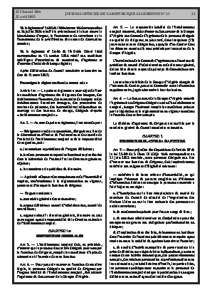 
Issue #23 of the Official Gazette of the People's Democratic Republic of Algeria • Page 1

            