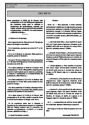 
Issue #23 of the Official Gazette of the People's Democratic Republic of Algeria • Page 1

            