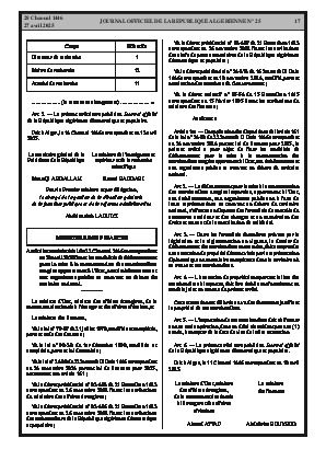
Issue #25 of the Official Gazette of the People's Democratic Republic of Algeria • Page 1

            
