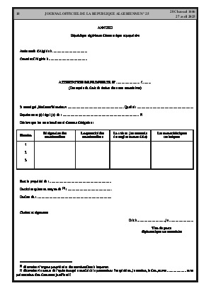 
Issue #25 of the Official Gazette of the People's Democratic Republic of Algeria • Page 1

            