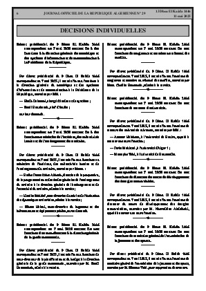 
Issue #29 of the Official Gazette of the People's Democratic Republic of Algeria • Page 1

            