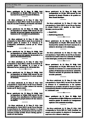 
N°39 du Journal officiel de la République Algérienne Démocratique et Populaire • Page 1

            