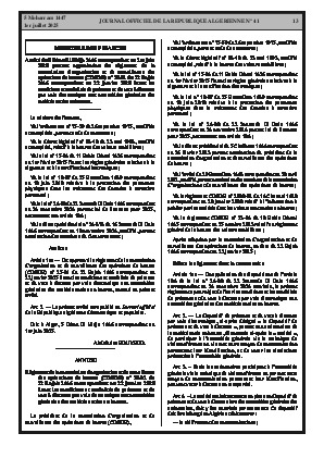 
N°41 du Journal officiel de la République Algérienne Démocratique et Populaire • Page 1

            