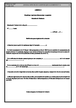 
N°41 du Journal officiel de la République Algérienne Démocratique et Populaire • Page 1

            