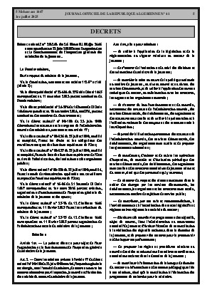 
N°41 du Journal officiel de la République Algérienne Démocratique et Populaire • Page 1

            