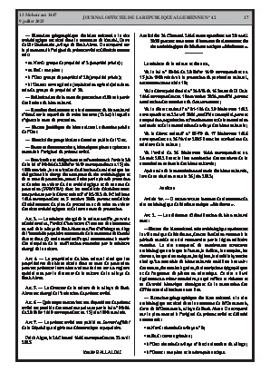 
N°42 du Journal officiel de la République Algérienne Démocratique et Populaire • Page 1

            