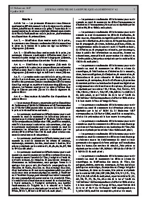 
N°42 du Journal officiel de la République Algérienne Démocratique et Populaire • Page 1

            