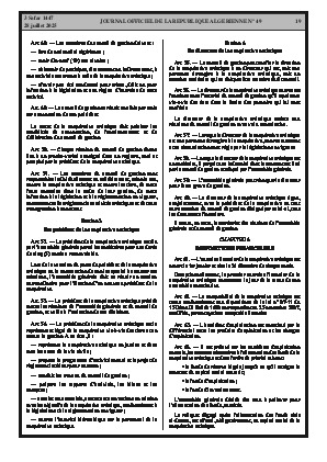 
N°49 du Journal officiel de la République Algérienne Démocratique et Populaire • Page 1

            
