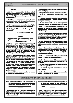 
N°49 du Journal officiel de la République Algérienne Démocratique et Populaire • Page 1

            