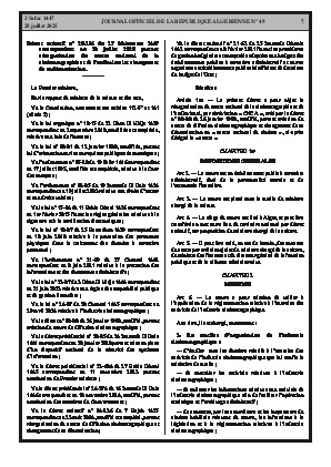 
N°49 du Journal officiel de la République Algérienne Démocratique et Populaire • Page 1

            