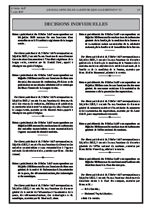 
N°52 du Journal officiel de la République Algérienne Démocratique et Populaire • Page 1

            