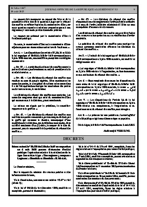 
Issue #53 of the Official Gazette of the People's Democratic Republic of Algeria • Page 1

            