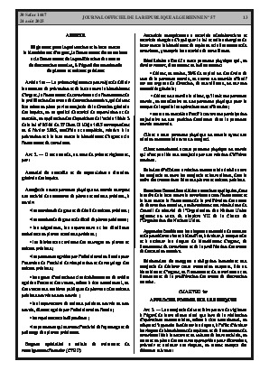 
Issue #57 of the Official Gazette of the People's Democratic Republic of Algeria • Page 1

            