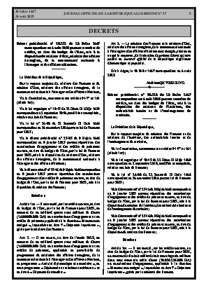 
Issue #57 of the Official Gazette of the People's Democratic Republic of Algeria • Page 1

            
