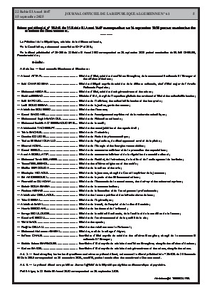 
N°61 du Journal officiel de la République Algérienne Démocratique et Populaire • Page 1

            