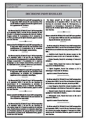
N°63 du Journal officiel de la République Algérienne Démocratique et Populaire • Page 1

            
