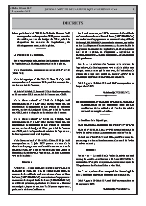 
N°64 du Journal officiel de la République Algérienne Démocratique et Populaire • Page 1

            